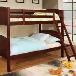 REXFORD Twin/Twin Bunk Bed in Cherry Finish